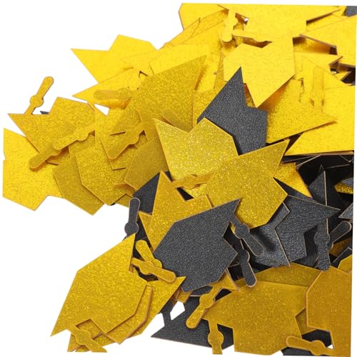 Mipcase 200 Stück Arzt Hut Dekoration hoch Abschlusskappen schwarzer Abschluss Tisch Junggesellin Gold Grad Lieferungen für die Abschlussfeier Party Gefälligkeiten Silver von Mipcase