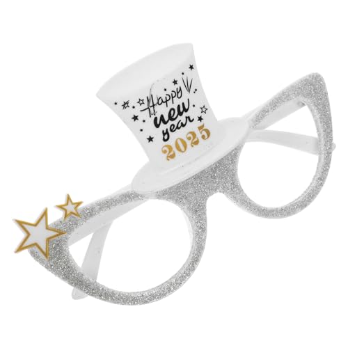 Mipcase 2025 Lustige Partybrille Retro Erwachsene Jahresfeier Neujahrs- Frohes Neues Jahr Brille Randlos Weihnachtsbrille Foto-requisiten Für Das Neue Jahr Gläser Stk Silver von Mipcase