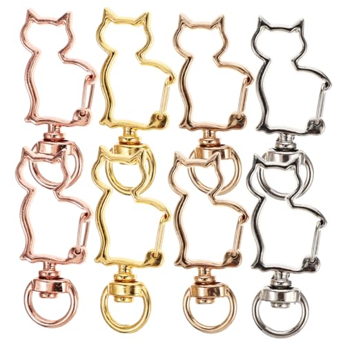 Mipcase 20Stücke Katzenförmige Feder Snap Keychain Clips Schlüsselbundzubehör Roségold und Einfache Handhabung und Langlebige für DIY Projekte von Mipcase