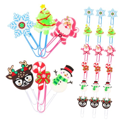 Mipcase 24 Stück Teiliges Weihnachts Papierklammer Kleine Bunte Büroklammern mit Weihnachtsbaum Design Langlebige PVC Klammern für Dokumente Büro Schule und Partygeschenke von Mipcase