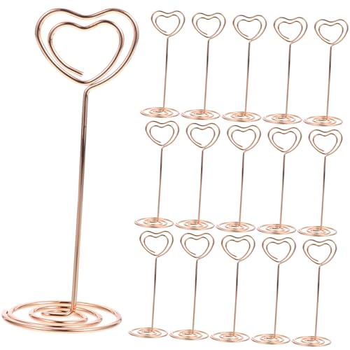 Mipcase 24Stücke Herzform Fotohalter aus Tischnummernhalter und Kartenständer für Hochzeiten Partys und Roségold Stilvolle Tischdekoration für Besondere Anlässe von Mipcase