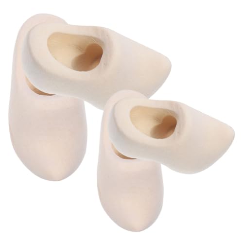 Mipcase 2Paare Holzschuhe DIY Puppenschuhe Robustem Holz für Puppenhaus Bastelarbeiten Blanko für Gestaltung Geschenkidee von Mipcase