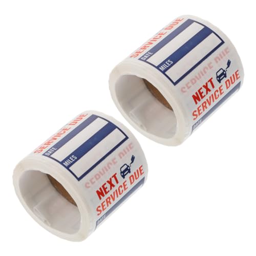 Mipcase 2Rollen Wasserdichte Auto Service Aufkleber mit Je Erinnerungsaufkleber für Wartungsservice Einfache Anwendung für Fenster Transparent und Praktisch für Termine von Mipcase