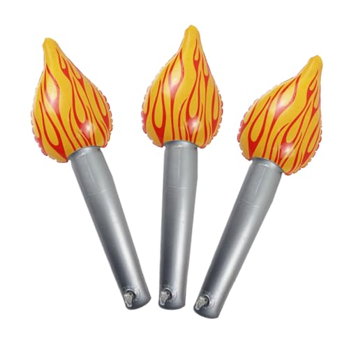 Mipcase 3 Stück Aufblasbarer Flammenballon aufblasbare Gewichte prop Sportwettkampfparty Ballonspielzeug Fackel-Kostüm-Requisite Prop-Fackel Party -Requisiten PVC Chocolate von Mipcase