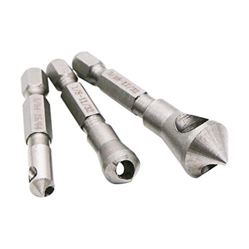 Mipcase 3 Stück Chamferer Bohrer Holzbearbeitung Senker-Bits Lochsenker aus Metall Werkzeug zum Entgraten von Löchern Stahl Silver Mipcase 3 Stück Chamferer Bohrer Holzbearbeitung Senker-Bits Lochsenker aus Metall Werkzeug zum Entgraten von Löchern Stahl Silver von Mipcase