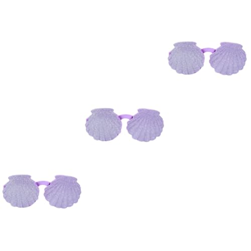 Mipcase 3 Stück Shell-Brille Muschelförmige Brille Party brille für lustige brillen Requisiten Neuheit Brille dekorative Gläser für gefälschte Kinderbrille Stk Violett von Mipcase
