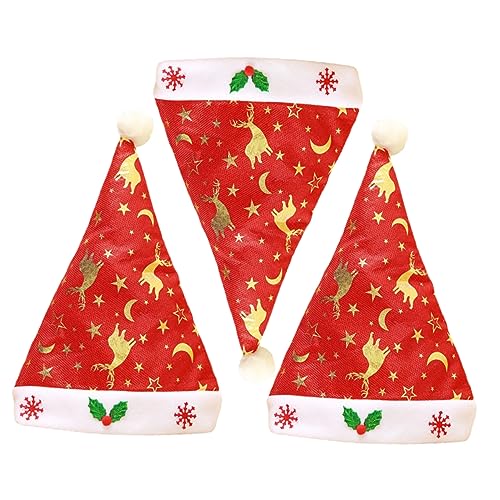 Mipcase 3 Stück Teiliges Weihnachtsmützen für Erwachsene und Festliche Xmas Hüte mit Weihnachtsmann Design und Goldener Prägung als Partydeko Kostümzubehör und Fotorequisite für Mipcase 3 Stück Teiliges Weihnachtsmützen für Erwachsene und Festliche Xmas Hüte mit Weihnachtsmann Design und Goldener Prägung als Partydeko Kostümzubehör und Fotorequisite für von Mipcase