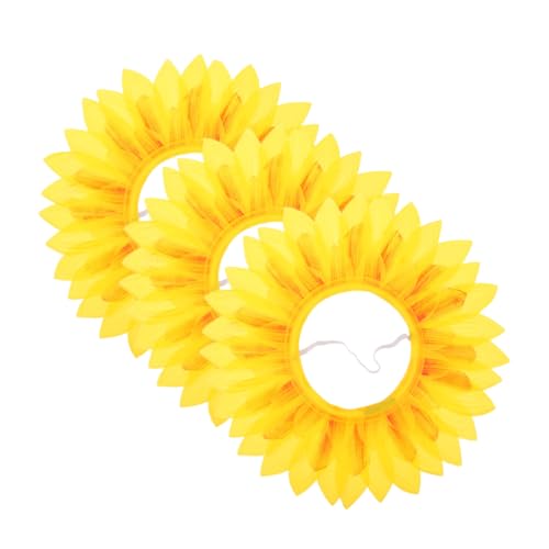 Mipcase 3Stücke Sonnenblumen Kopfbedeckung Lustige Performance Requisite für Cosplay Partys Leicht und Hautfreundlich Geschenkidee für Freunde von Mipcase