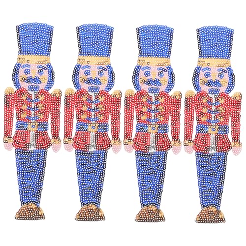 Mipcase 4 Stück Bestickte Aufnäher Nutcracker Soldat Applikationen DIY Kleidung Patch Weihnachten Festlich Langlebig Farbintensiv Mipcase 4 Stück Bestickte Aufnäher Nutcracker Soldat Applikationen DIY Kleidung Patch Weihnachten Festlich Langlebig Farbintensiv von Mipcase
