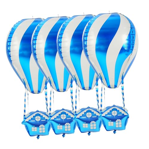 Mipcase 4 Stück Heizballons Geburtstagsballons Dekorationen Heißluftballon Partygeschenke Heißluftballon Ornament Heißluftballon Aufblasbares Aluminiumfolie Blau von Mipcase