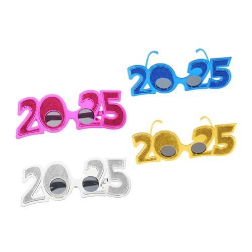 Mipcase 4 Stück Neujahrs Partybrillen Lustige Leichte Brillen aus Stabilem PC Material Silber Blau Gold Auffällige Silvesteraccessoires für Feier und Tanz Mipcase 4 Stück Neujahrs Partybrillen Lustige Leichte Brillen aus Stabilem PC Material Silber Blau Gold Auffällige Silvesteraccessoires für Feier und Tanz von Mipcase