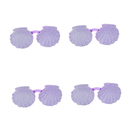 Mipcase 4 Stück Shell-Brille Party Muschelförmige Brille Kinderbrille lustige Brille karneval brille dekorative Gläser für brille für Kostümbrille Stk Violett von Mipcase