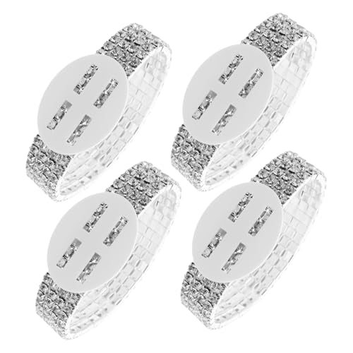 Mipcase 4 Stück Teiliges Elastisches Armband mit Funkelnden Strasssteinen DIY Wrist Corsage für Hochzeit Party und Brautdusche Komfortabel Leicht und Elegant für Damen von Mipcase
