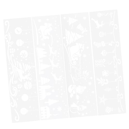 Mipcase 4 Stück Teiliges Weihnachts Malschablonen aus Robustem Pet Wiederverwendbar und Leicht zu Reinigen Kreative Weihnachtsmotive für DIY Wand und Bastelprojekte für Festliche von Mipcase