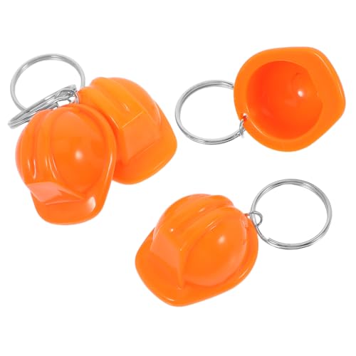 Mipcase 4 Teiliger Helm Schlüsselanhänger Mit Bauhelm Lustig Für Männer Lustiger Schlüsselanhänger Mini Bau Ornamente Partygeschenke Für Männer Mini Bau Bastelhüte Orange von Mipcase