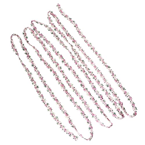 Mipcase 4.5M Blumenband Rosa Spitzenband für DIY Hochzeitsapplikationen Handgefertigte Dekoration für Nähprojekte Scrapbooking und Tischdekoration Farbenfrohe Stoffborte von Mipcase