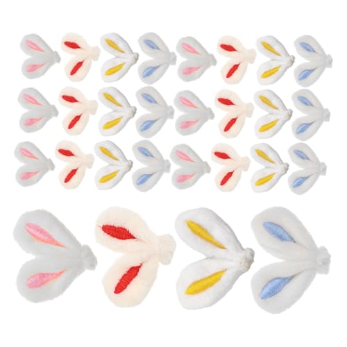 Mipcase 40 Pcs Ostern Plüsch Bunnies Ohrverzierung Kreatives Kaninchenohr Hair Clip Accessoires Für DIY Craft Stirnband Kinder Ostern Party Haarzubehör von Mipcase