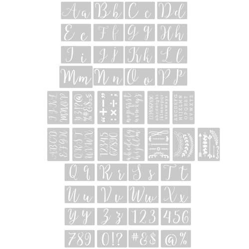 Mipcase 45Stücke Teiliges DIY Wandmalerei Schablonen Kunststoff Wiederverwendbare Malvorlagen für Wandkunst Feste und und Langlebig von Mipcase