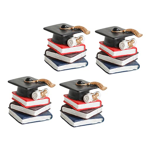 Mipcase 4Stücke Buchform Kuchen Dekorationen aus Hochwertigem Resin für Abschlussfeiern und Geburtstagskuchen Kreative Tortendeko Party Ornamente für Besondere Anlässe von Mipcase