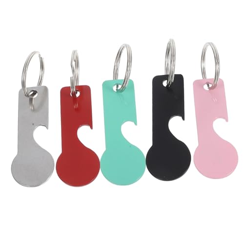 Mipcase 5 Pcs Trolley -token -schlüsselbund Für Einkaufswagenmünzen Und Supermarkt Verwenden Trolley -schlüsselring Für Supermarkt Handtasche Anhängerdekoration von Mipcase