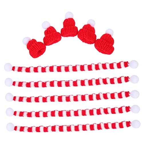 Mipcase 5 Sätze Mini Weihnachtsmützen und Schals aus Weinflaschen Deko für Festtagsfeiern Leichte Kompakte Weinflaschenhüllen für Weihnachtsweinliebhaber Party und Tischdekoration Mipcase 5 Sätze Mini Weihnachtsmützen und Schals aus Weinflaschen Deko für Festtagsfeiern Leichte Kompakte Weinflaschenhüllen für Weihnachtsweinliebhaber Party und Tischdekoration von Mipcase