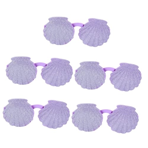 Mipcase 5 Stück Shell-Brille Muschelförmige Brille Party lustige brillen tun so, als ob sie eine Brille hätten Fake-Brille für Requisiten für Kinderbrillen Stk Violett von Mipcase