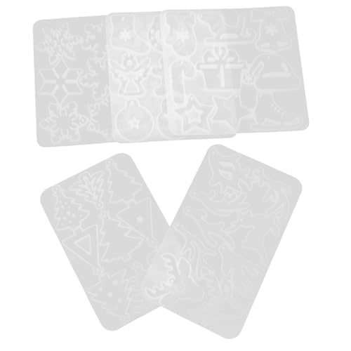 Mipcase 5 Stück Teiliges Weihnachts Ohrring Silikonform Set für Epoxidharz Flexible Sichere DIY Schmuckanhänger in Weihnachtsbaum und Festtagsmotiven für Handgefertigte von Mipcase