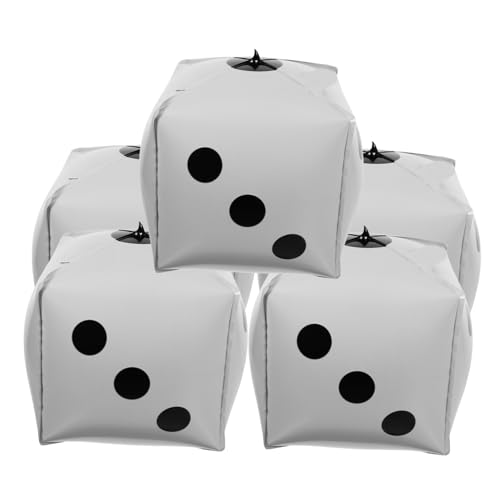 Mipcase 5 Stück Würfelballons Partydekorationen Zum Thema Poker Partyballons Pokerwürfelballons Extra Große Ballonrequisiten Würfelförmige Ballons Folienballons Weiße von Mipcase