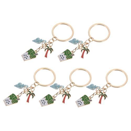 Mipcase 5 Stücke Hawaii Party Favor Zink Legierung Tasche Schlüsselbund Kokosnüsse Baum Schlüssel Kette Nette Keychain Anhänger von Mipcase