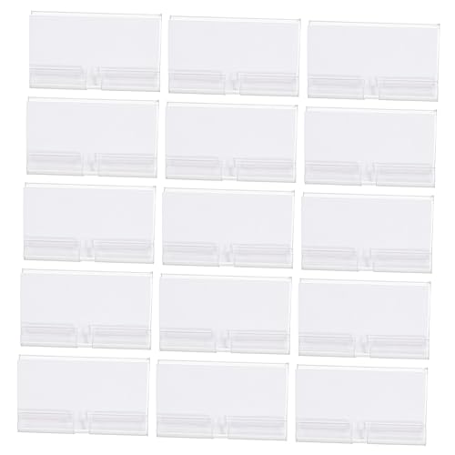 Mipcase 50Sätze Etikettenhalter für Regale Transparente Schilderclips mit Papieretiketten für Behälter und Körbe Einfach zu Verwenden Beschriften von Mipcase