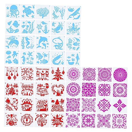 Mipcase 52 Stück Teiliges Wiederverwendbares Schablonen mit Marinen Motiven Mandalas Weihnachtsmustern Vielseitig Einsetzbare Pet Vorlagen für DIY Kunst Papier Holz Stoffen Mipcase 52 Stück Teiliges Wiederverwendbares Schablonen mit Marinen Motiven Mandalas Weihnachtsmustern Vielseitig Einsetzbare Pet Vorlagen für DIY Kunst Papier Holz Stoffen von Mipcase