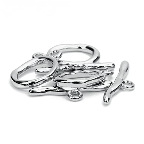 Mipcase 5Satz DIY Schmuckverschluss Silberne Kettenverbinder Kupfer Abnorme Form für Halsketten und Armbänder Zubehör für Schmuckherstellung Einfach zu Verwenden von Mipcase