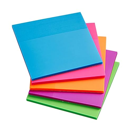 Mipcase 5Stücke Farbige Haftnotizen Transparente Pet Memo Aufkleber für Büro und Schule Praktische Notizblätter Mischfarben Leicht Langlebig und Handlich für Notizen von Mipcase