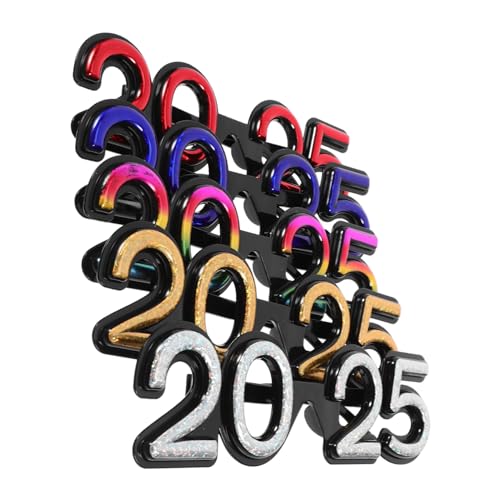 Mipcase 5Stücke Neon Party Brillen Lustige Wiederverwendbare Kostüm Accessoires für Silvester Abschlussfeiern und Festivals Dekoration Farben von Mipcase