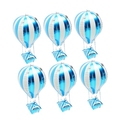 Mipcase 6 Stück Heißluftballon Dekoration Helium Dekoballon Heißluftballon Klassenzimmer Dekoration Kinderparty Ballons Helium Folienballons Kinderparty Ballons Himmelblaue von Mipcase