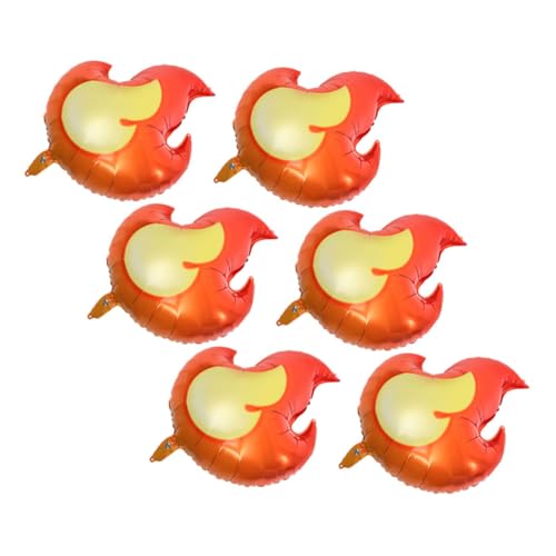 Mipcase 6 Stück Teiliges Aluminium Folienballons Flammenform Schnell Aufblasbare Partydeko für Jungen Geburtstag Langlebige Auslaufsichere Luftballons für Feuerwehr und Flammenszenen von Mipcase