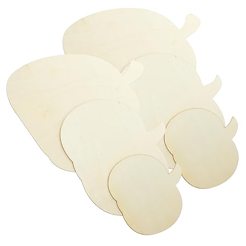 Mipcase 6 Stück Teiliges Holzanhänger Kürbisform zum Bemalen DIY Holzscheiben Herbstdekoration Unvollendete Holzfiguren für Halloween Erntedankfest und Weihnachtsbaumgestaltung von Mipcase