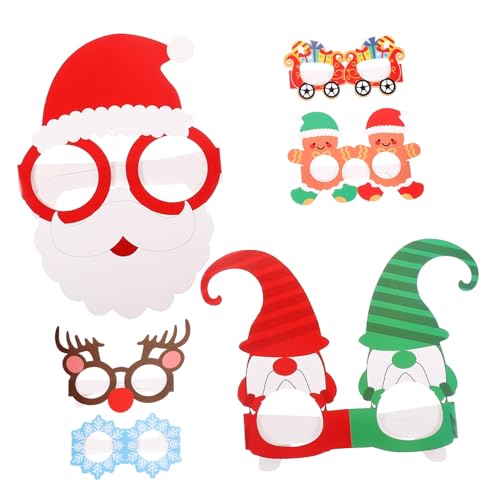 Mipcase 6 Stück Teiliges Weihnachts Papierbrillen Leichtes Party Accessoire für Karneval Maskerade Kostüm Weihnachten Festliche Dekoration und Fotorequisite von Mipcase