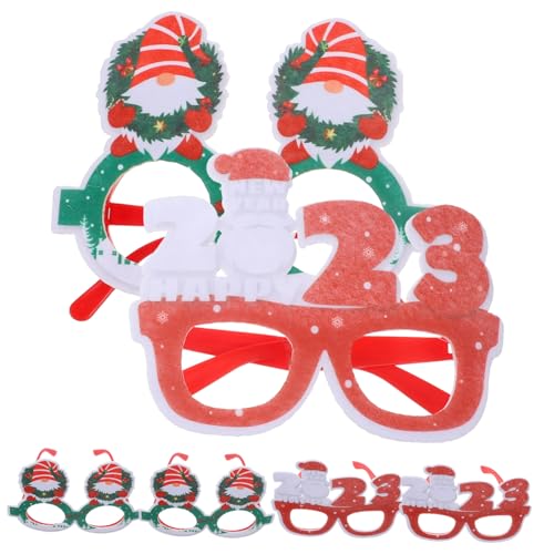 Mipcase 6 Stück Teiliges Weihnachtsbrillen Bunte Cartoon Brillenrahmen Festliche Party Dekoration Xmas Brillen für Foto Requisiten und Weihnachtsfeier Spaß von Mipcase