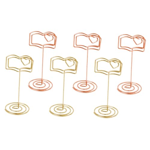 Mipcase 6Stücke Tischkartenhalter aus Metall Minimalistischer Memo Clip für Hochzeitstischdekoration Kartenständer für Büro und Zuhause Eleganter Notizhalter für Fotos und Memos von Mipcase