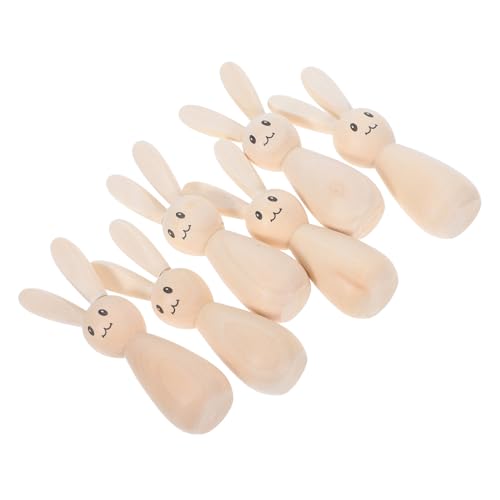 Mipcase 6pcs DIY Unvollendetes Holz Kaninchen -peg -puppen Für Osterhandwerk Natürliche Blanko -tierfiguren Für Heim- Und Partydekorationen Mipcase 6pcs DIY Unvollendetes Holz Kaninchen -peg -puppen Für Osterhandwerk Natürliche Blanko -tierfiguren Für Heim- Und Partydekorationen von Mipcase