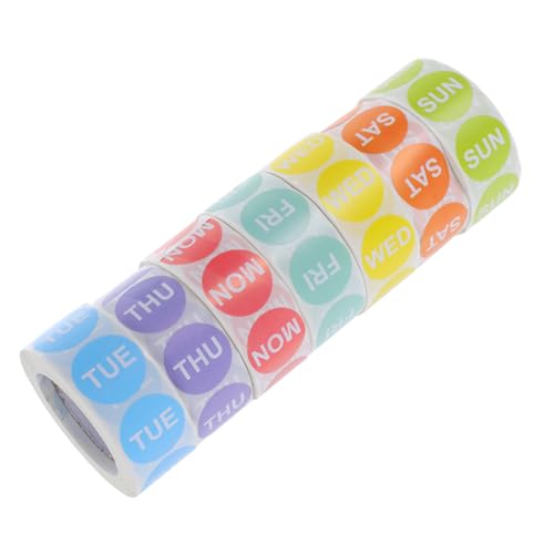 Mipcase 7Rollen Wochentag Aufkleber Selbstklebende für Lebensmittel Kalender und Büro bis Farbenfrohes Design Langlebig und Vielseitig Einsetzbar Mipcase 7Rollen Wochentag Aufkleber Selbstklebende für Lebensmittel Kalender und Büro bis Farbenfrohes Design Langlebig und Vielseitig Einsetzbar von Mipcase