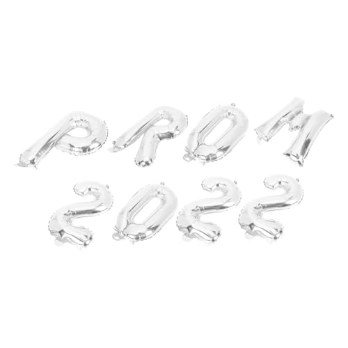 Mipcase 8 Stück Ballonanzug Abschlussfoto -Requisiten Abschlussdekorationen 2022 Ballondekorationen Ö Partyballons aus Aluminium Ballons Dekoration Aluminiumfolie Silver von Mipcase