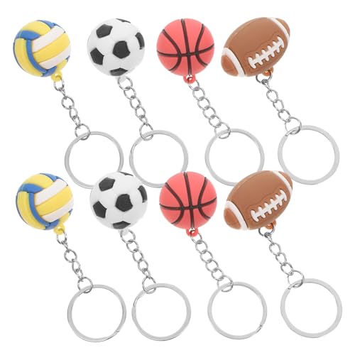 Mipcase 8 Stück Kugelornamente Fußballschlüsselkette Basketball-Schlüsselanhänger für Jungen Sport Schlüsselanhänger Ball Party gefallen Schlüsselanhänger mit Basketball- Legierung von Mipcase