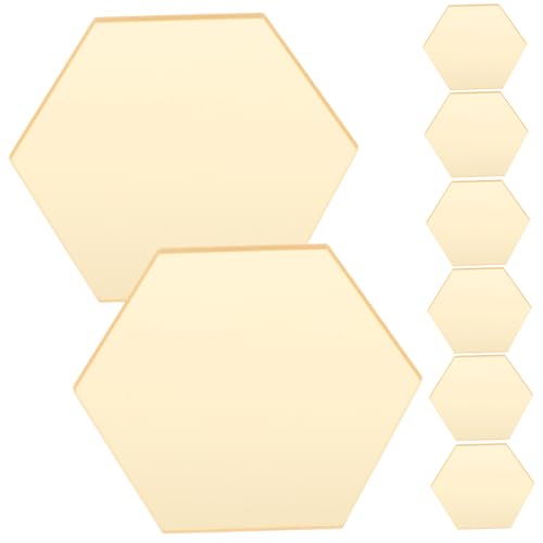Mipcase 8 Stück Sechseckige Sitzplatte Doppelt Schicken Gruß Hochzeitskarte Tablett Rezeption Herzstück Tischdekoration Braut Handel Du Unser Zeichen Dekorativ Golden Acryl von Mipcase