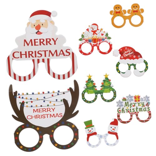 Mipcase 8 Stück Teiliges Papierbrillen Weihnachts Partybrille Lustige Kreative Brillenrahmen für Wiederverwendbare Weihnachtsdekoration Sichere und Eyewear für Festlichkeiten Mipcase 8 Stück Teiliges Papierbrillen Weihnachts Partybrille Lustige Kreative Brillenrahmen für Wiederverwendbare Weihnachtsdekoration Sichere und Eyewear für Festlichkeiten von Mipcase