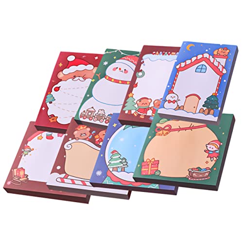 Mipcase 8 Stück Teiliges Weihnachts Notizblock mit Selbstklebenden Memo Stickern Tragbare Multifunktionale Haftnotizen für Schule Büro und Zuhause Stark Haftend Vielseitig Einsetzbar von Mipcase