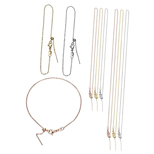 Mipcase 9 Stück Teiliges Kupferkettenset Echtgoldbeschichtet Vielseitige Schmuckketten für Halsketten Armbänder Langlebig Verblassungsbeständig Minimalistisches Design für DIY von Mipcase