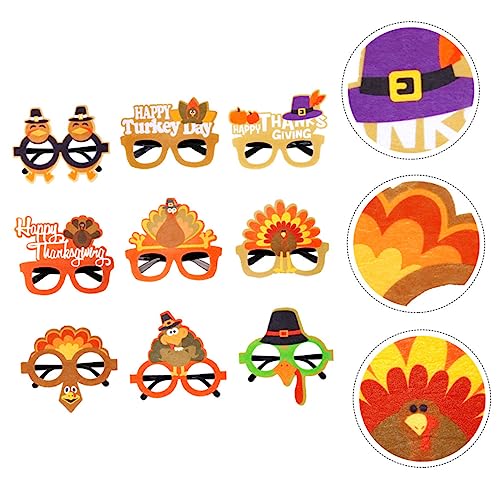 Mipcase 9 Stück Teiliges Thanksgiving Party Brillen aus Leichtem PC und Filz Bunte Lustige Eyewear Dekoration für Damen und Herren Passend für Festliche und Feierlichkeiten Mipcase 9 Stück Teiliges Thanksgiving Party Brillen aus Leichtem PC und Filz Bunte Lustige Eyewear Dekoration für Damen und Herren Passend für Festliche und Feierlichkeiten von Mipcase