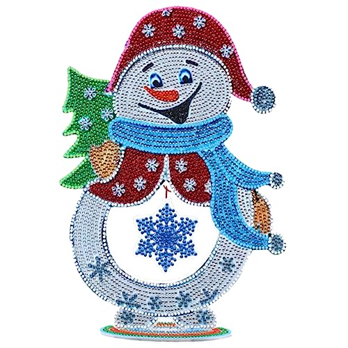 Mipcase DIY Weihnachts Schneemann Diamantmalerei Leuchtendes Rhinestone Bastelkit für Tischdeko Handgefertigte Xmas Ornamente Vielseitig für Zuhause Büro und Schule Perfektes von Mipcase